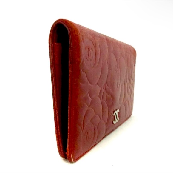 AUTH CHANEL Camellia CC Logo Leather Long Bifold Wallet - Picture 2 of 7